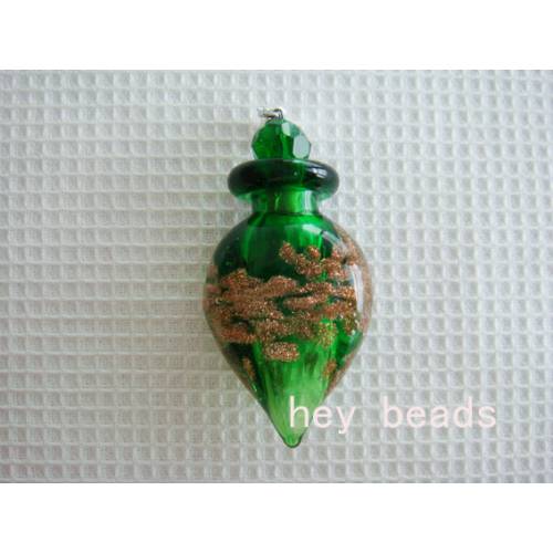 香氛精油瓶-大水滴(金沙) 綠色 (1入)