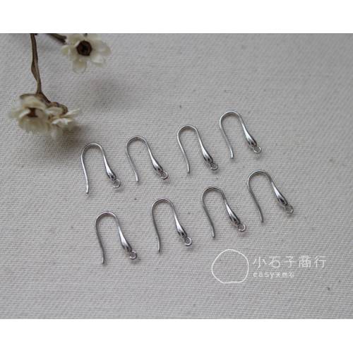 電鍍配件 - 鑄銅優雅耳勾(代白K) (20入)