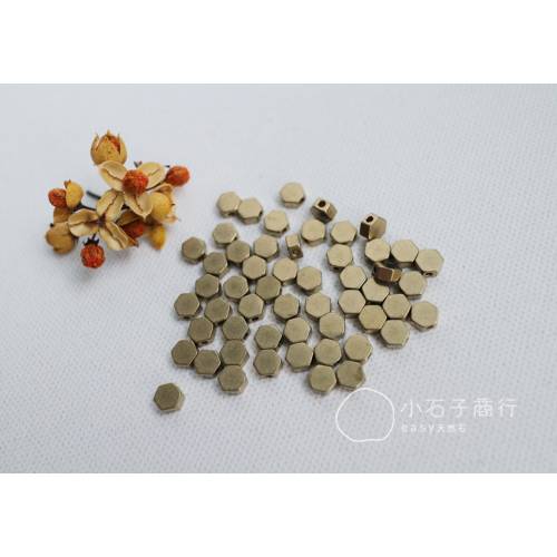 金屬配件-六角餅銅珠5mm (12入)