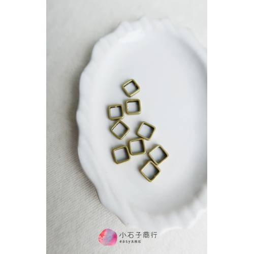 金屬配件-雙孔銅框-正方8x8mm(30入)