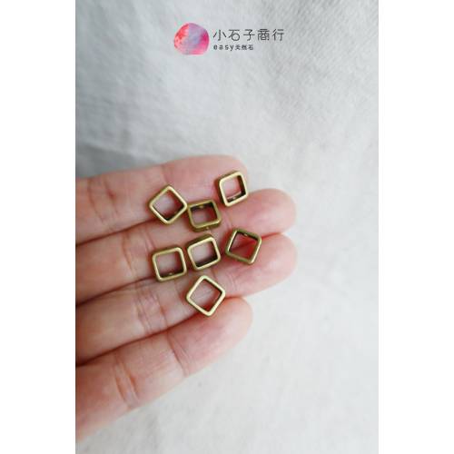 金屬配件-雙孔銅框-正方8x8mm(30入)