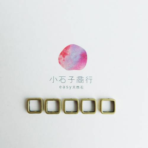 金屬配件-雙孔銅框-正方8x8mm(30入)