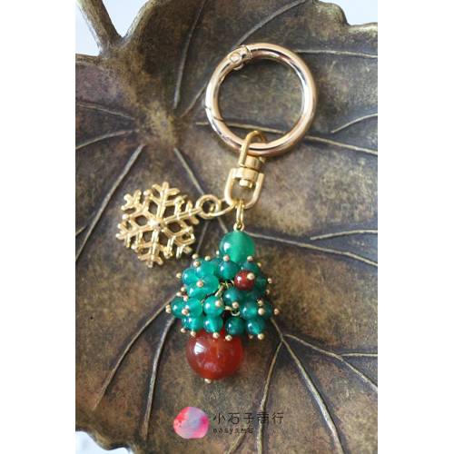 基礎串珠材料包 // 聖誕樹吊飾+聖誕系耳環 (經典紅綠) (1組)