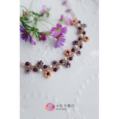 珠寶編織材料包 // 心之花園珠寶編織項鍊(富貴紅) (1份)