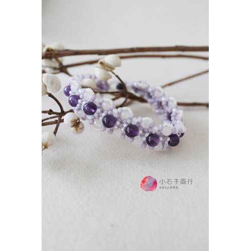 珠寶編織材料包 // 洛可可午茶-編織手環(甜紫) (1份)