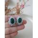珠寶編織材料包 // 魔鏡魔鏡-編織包鑲耳環(綠)(耳針) (1份)