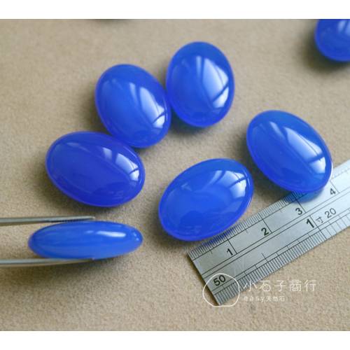 藍瑪瑙-橢圓形雙凸戒面 18x25x8.5mm (1入)