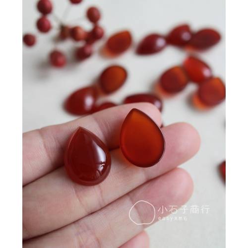 紅瑪瑙-水滴形戒面 15x20x6~6.2mm (1入)