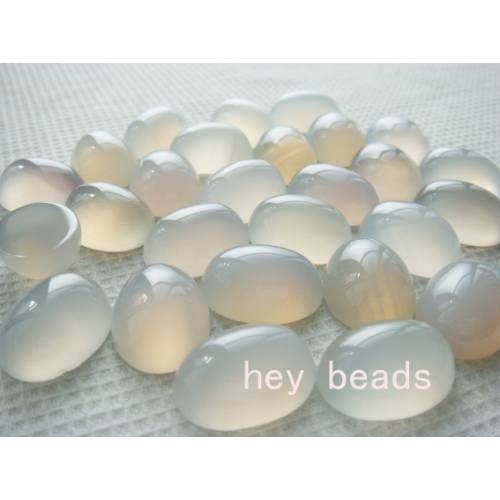 白瑪瑙-橢圓形戒面 15x20x7~7.5mm (1入)