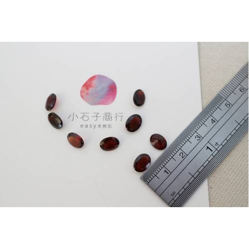 石榴石-"珠寶切刻面"橢圓形戒面6x8mm (1入)
