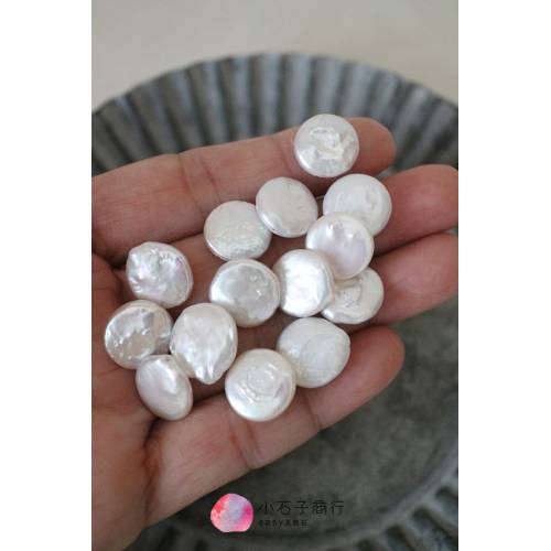 淡水珍珠-圓片(白色)約12~13mm (1串/10入)