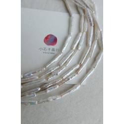 淡水珍珠-不規則長型(白)約4x22~4x25mm"直洞(1入)