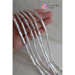 淡水珍珠-不規則長型(白)約4x22~4x25mm"直洞(1串/約15~16入)