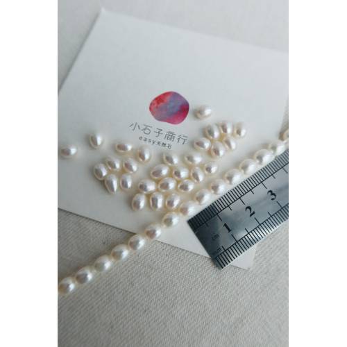 淡水珍珠-米粒(白色)約5x6mm(A) (15入)