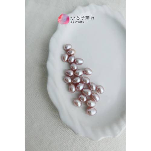 淡水珍珠-米粒(粉)約5.5x7mm(A) (1串/約53顆)
