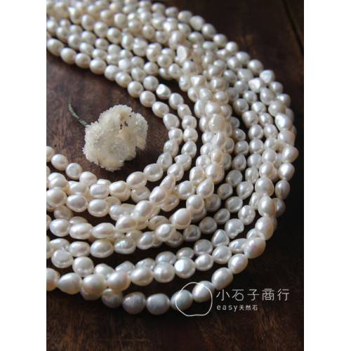 淡水珍珠-不定型(白色)約8x10mm (1入)