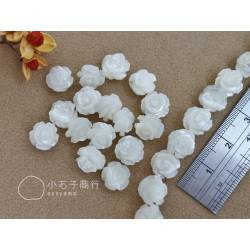 雙面玫瑰花-白色貝殼 8mm (1入)
