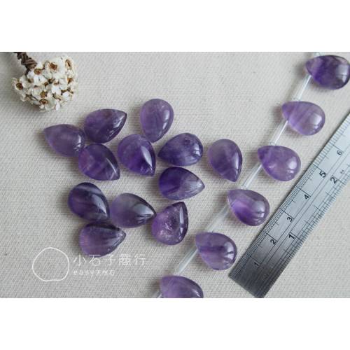 紫水晶-扁水滴12x16mm"側洞" (1串/8入)