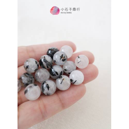 黑髮晶-10~10.5mm 圓珠 (13入)