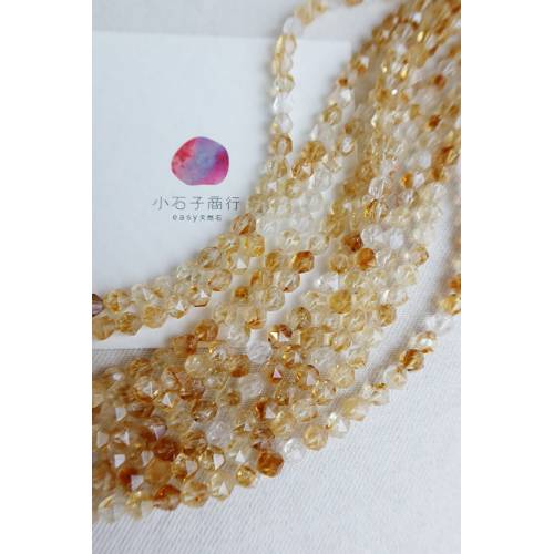 黃水晶-菱形切角6mm (20入)