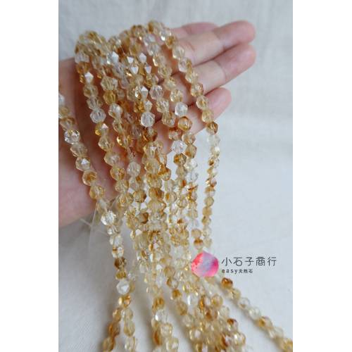黃水晶-菱形切角6mm (20入)