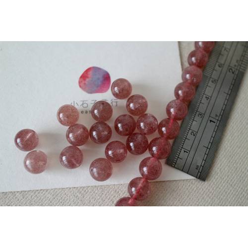 草莓晶-10~10.5mm圓珠 (15入)
