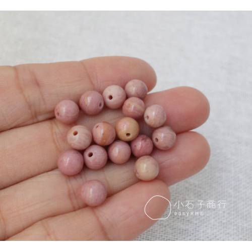 中國玫瑰石-6~6.5mm圓珠 (25入)
