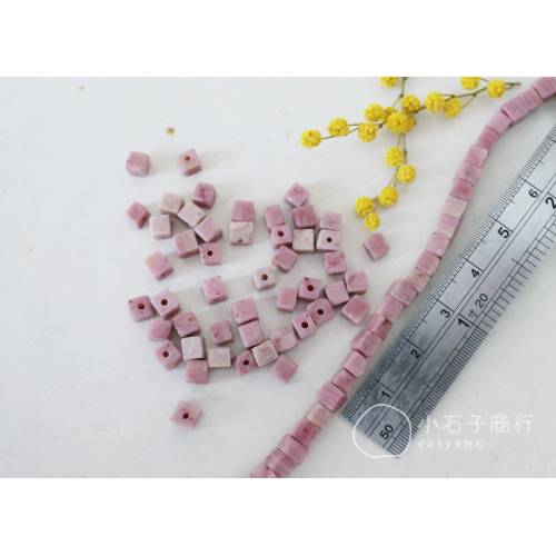 中國玫瑰石-正方塊4mm (35入)