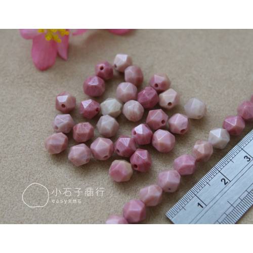 中國玫瑰石-菱形切角6mm (25入)